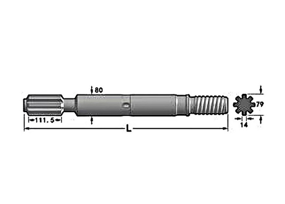 La perforatrice da roccia di 1500HL 635mm foggia l'adattatore dello stinco del trapano di 635mm