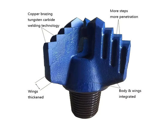 Punta da trapano a 3 lame in metallo duro con punta ad ala per perforazione da roccia di cava mineraria Punta della lama da trapano da roccia trascinata