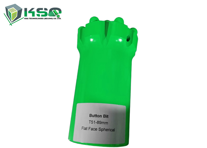 Punta a bottone filettata T51-89mm con design in carburo semi-balistico per perforazione su banco